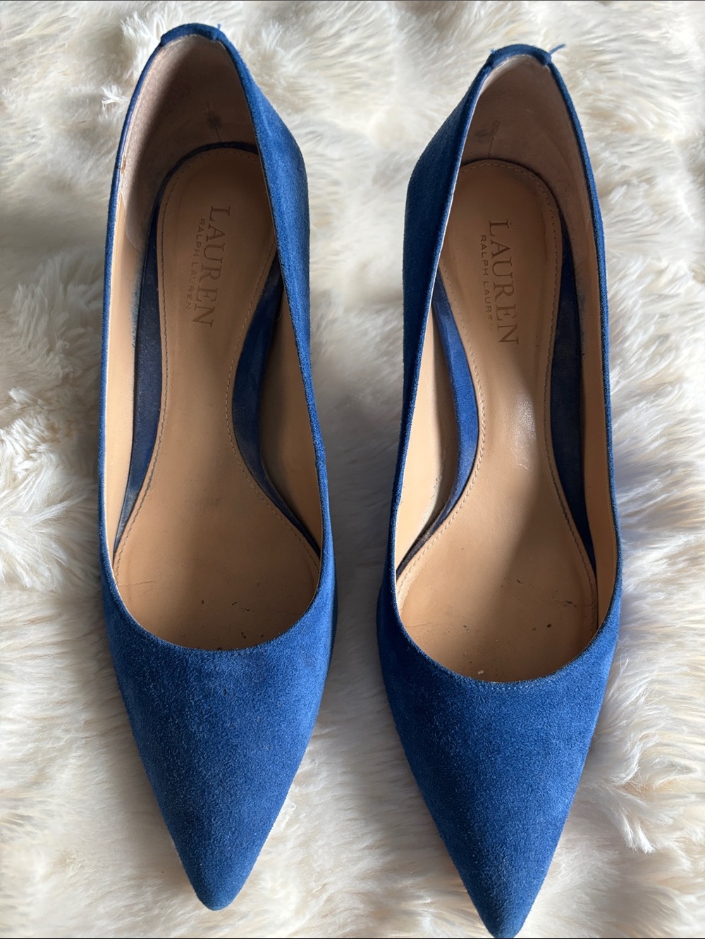 LAUREN Ralph Lauren Navy Suede Pointed-Toe Pumps